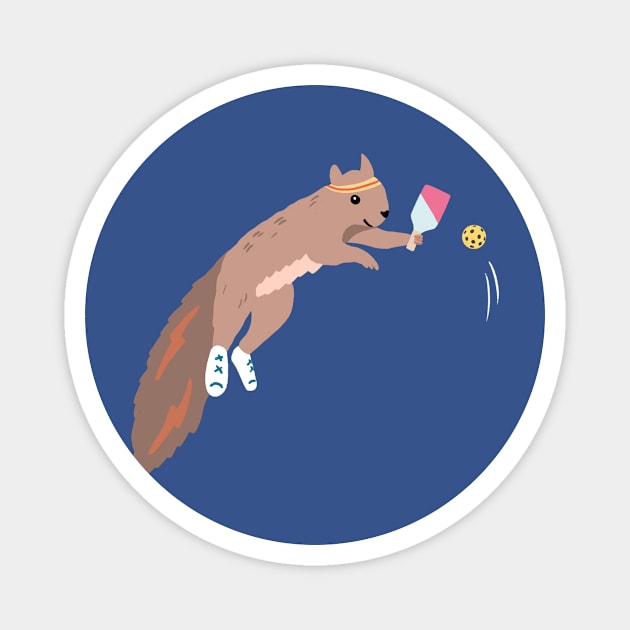 Pickleball Squirrel Magnet by Das Brooklyn